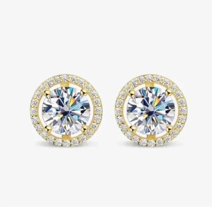 1Ct D Color Moissanite Earring for Women Wedding Fine Jewely with GRA 925 Sterling Sliver Plated 18K White Gold Earring