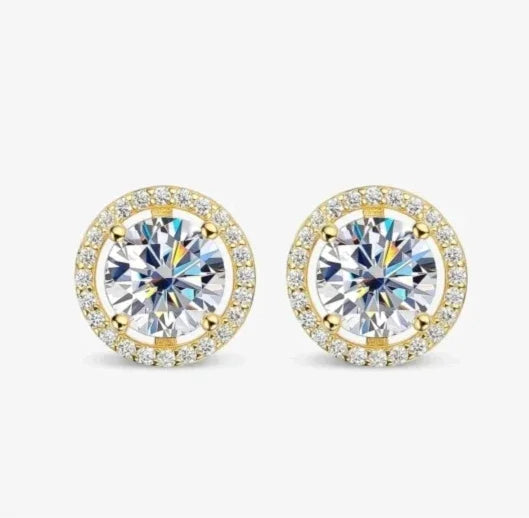 1Ct D Color Moissanite Earring for Women Wedding Fine Jewely with GRA 925 Sterling Sliver Plated 18K White Gold Earring