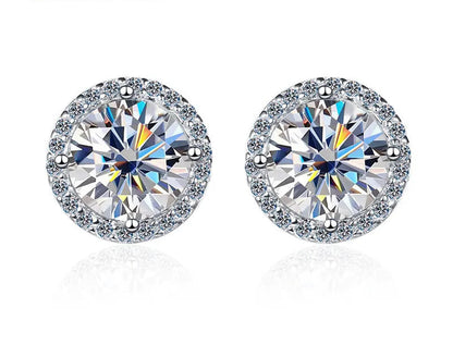 1Ct D Color Moissanite Earring for Women Wedding Fine Jewely with GRA 925 Sterling Sliver Plated 18K White Gold Earring