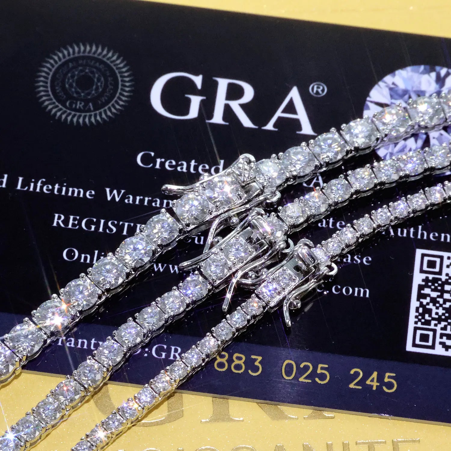 ICEBLING D VVS1 Moissanite Tennis Bracelet Original S925 Sterling Silver Plated 18K Gold with GRA Iced Bracelets for Women Man